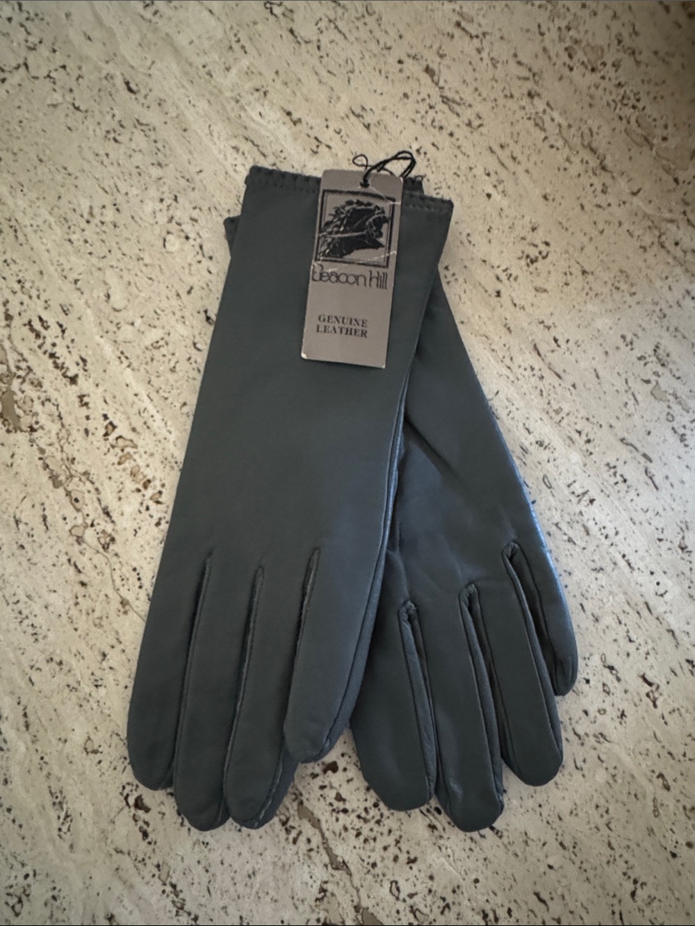 Beacon Gray Men's Genuine Leather Dress Gloves
